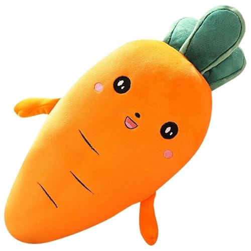 Karotte Plüschtier, Weiches Kuscheltier Kuschelkissen Süße Karotten Plüsch Spielzeug Lustige Plüschkarotte Essen Puppe(Yellow,50cm/19.7in) von KUKUShining