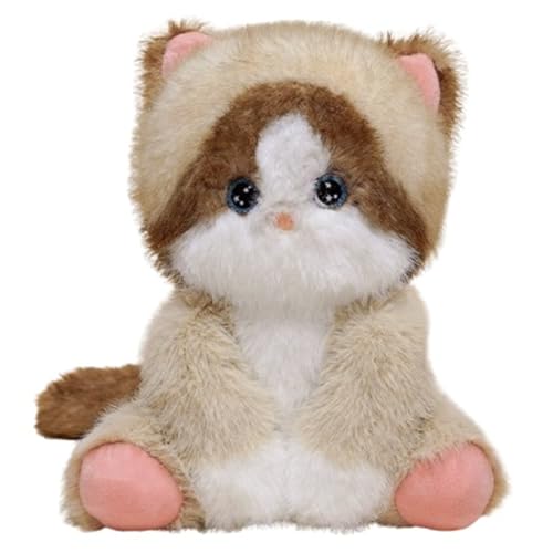 Katze Kuscheltier, Weiches Plüschtier Kuscheliges Stofftier Kätzchen Plüsch Spielzeug Cartoon Kissen Zum Umarmen Entspannen Für Kinder(Brown) von KUKUShining