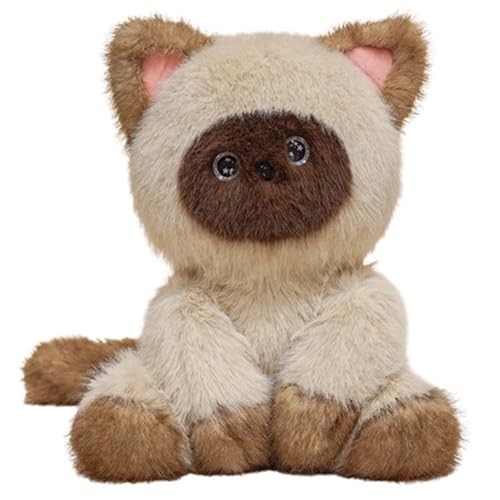 Katze Kuscheltier, Weiches Plüschtier Kuscheliges Stofftier Kätzchen Plüsch Spielzeug Cartoon Kissen Zum Umarmen Entspannen Für Kinder(Khaki) von KUKUShining