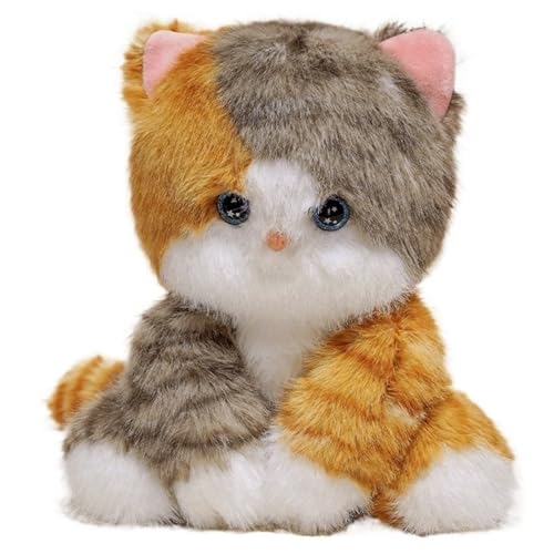 Katze Kuscheltier, Weiches Plüschtier Kuscheliges Stofftier Kätzchen Plüsch Spielzeug Cartoon Kissen Zum Umarmen Entspannen Für Kinder(Orange) von KUKUShining