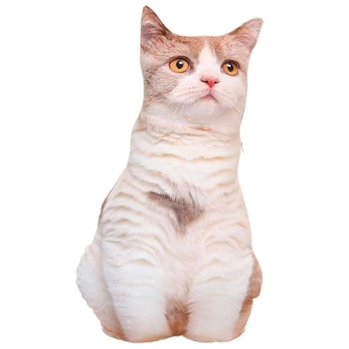 Katze Kuscheltier, Weiches Stofftier Zierkissen Plüschtier Süße Dekokissen Kopfkissen Kätzchen Plüsch Spielzeug Für Kinder(Britishshorthaircat) von KUKUShining