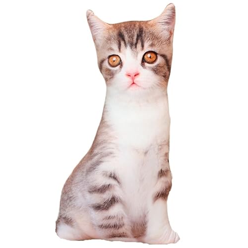 Katze Kuscheltier, Weiches Stofftier Zierkissen Plüschtier Süße Dekokissen Kopfkissen Kätzchen Plüsch Spielzeug Für Kinder(Kitten) von KUKUShining