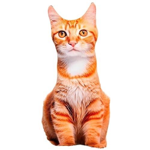 Katze Kuscheltier, Weiches Stofftier Zierkissen Plüschtier Süße Dekokissen Kopfkissen Kätzchen Plüsch Spielzeug Für Kinder(Orangecat) von KUKUShining