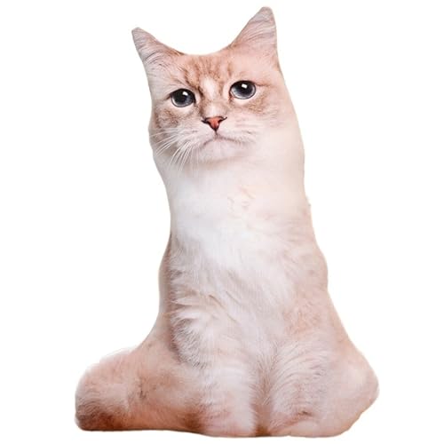 Katze Kuscheltier, Weiches Stofftier Zierkissen Plüschtier Süße Dekokissen Kopfkissen Kätzchen Plüsch Spielzeug Für Kinder(Puppet) von KUKUShining