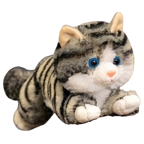 Katze Plüsch, Kawaii Stofftier Kätzchen Kuscheltier Puppe Kuschelweiches Plüschkissen Plüschtier Für Kinder Erwachsene(Black) von KUKUShining