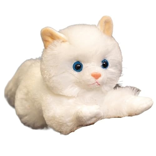 Katze Plüsch, Kawaii Stofftier Kätzchen Kuscheltier Puppe Kuschelweiches Plüschkissen Plüschtier Für Kinder Erwachsene(White) von KUKUShining