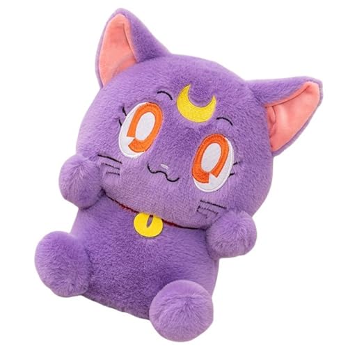 Katze Plüschtier, Weiches Kuscheltier Kuschelige Stofftier Puppe Lebensechtes Kätzchen Plüsch Spielzeug Umarmungskissen Für Babys Kinder(Purple,23cm/9.05in) von KUKUShining