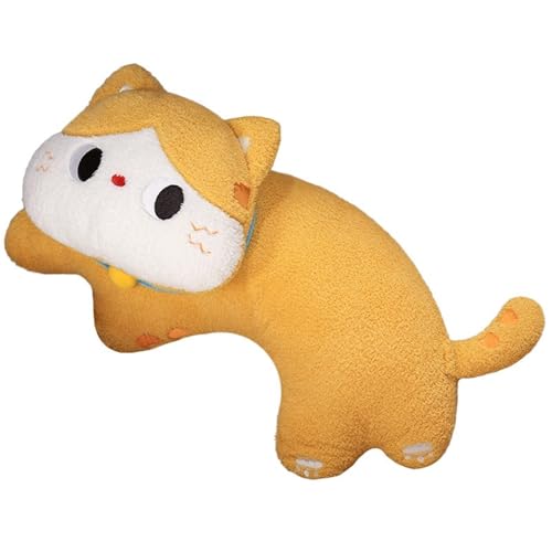 Katzen Plüschkissen, Weiches Stofftier Kätzchen Süße Puppe Plüschtier Kuscheliges Spielzeug for Kinder Und Erwachsene Komfort(Orang) von KUKUShining