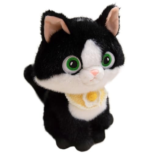 Katzen Plüschtier, Süße Matschige Stofftierpuppen Lustig Mit Lätzchen Weiches Kuscheliges Plüschtier for Kindergeburtstagsgeschenke(Yellow,45cm/17.7in) von KUKUShining