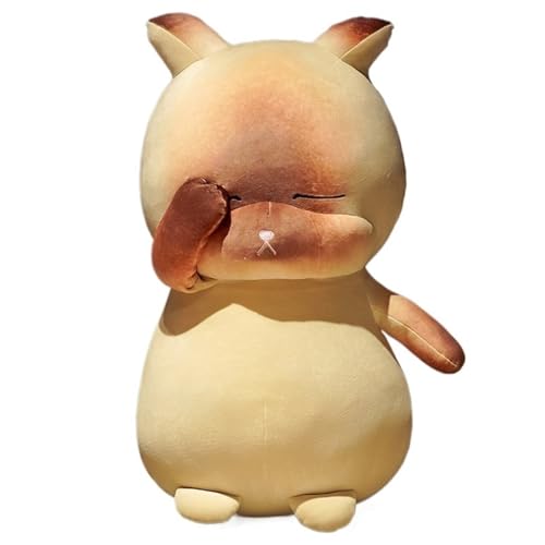 Katzen Plüschtier, Süßes Stofftier Kätzchen Puppe Weiches Plüschtier Kuscheliges Kissen Spielzeug for Kinder Und Erwachsene(Beige,45cm/17.7in) von KUKUShining