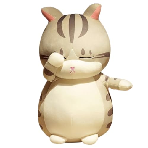 Katzen Plüschtier, Süßes Stofftier Kätzchen Puppe Weiches Plüschtier Kuscheliges Kissen Spielzeug for Kinder Und Erwachsene(Gray,60cm/23.9in) von KUKUShining