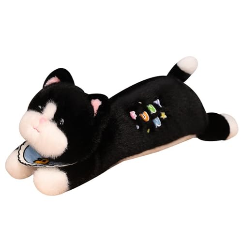 Katzen Plüschtier, Weich Süß Mit Lätzchen Kuscheltierkissen Haustier Kätzchen Anime Puppe for Kinder Geschenk Party Geburtstag(60cm/23.9in) von KUKUShining