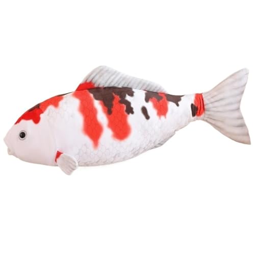 Koi Fisch Plüsch, Simulation Fischkissen Kuscheltier Wurfkissen Weiches Stofftier Karpfen Plüschkissen Meerestier Plüschtier Spielzeug von KUKUShining