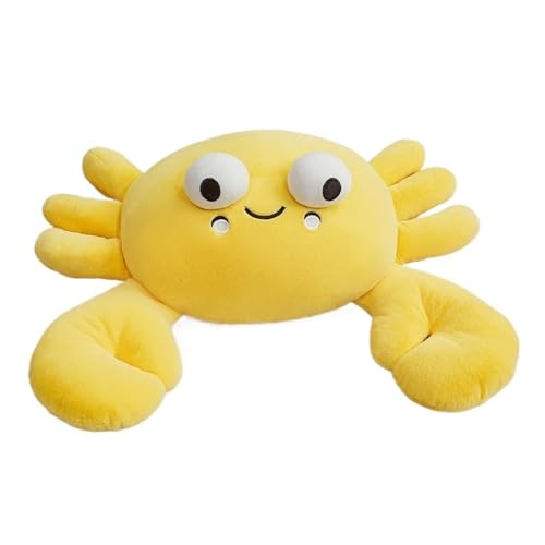 Krabben Plüschkissen, Weiches Kuscheliges Stofftier Meerestier Puppe Flauschiges Plüschtier for Kinder Geburtstagsgeschenk(Yellow,70cm/27.6in) von KUKUShining