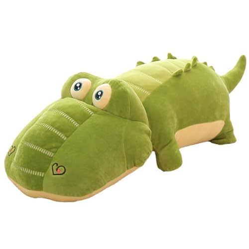 Krokodil Kuscheltier, Weiches Plüschtier Umarmungskissen Kuscheliges Stofftier Grünes Alligator Plüsch Spielzeug Für Kinder(60cm/23.9in) von KUKUShining