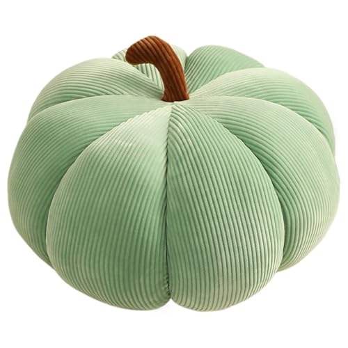 Kürbis Kissen, Weiches Plüschtier Halloween Kopfkissen Stofftier Dekokissen Flauschiges Süßes Plüsch Spielzeug Für Festliche Dekoration(Green,18cm/7.09in) von KUKUShining