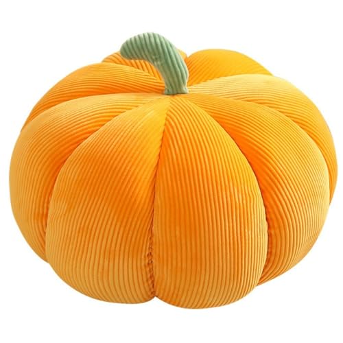 Kürbis Kissen, Weiches Plüschtier Halloween Kopfkissen Stofftier Dekokissen Flauschiges Süßes Plüsch Spielzeug Für Festliche Dekoration(Orange,35cm/13.8in) von KUKUShining