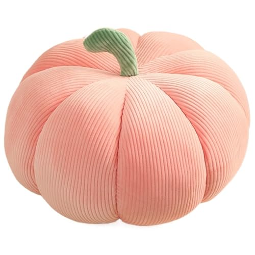 Kürbis Kissen, Weiches Plüschtier Halloween Kopfkissen Stofftier Dekokissen Flauschiges Süßes Plüsch Spielzeug Für Festliche Dekoration(Pink,35cm/13.8in) von KUKUShining