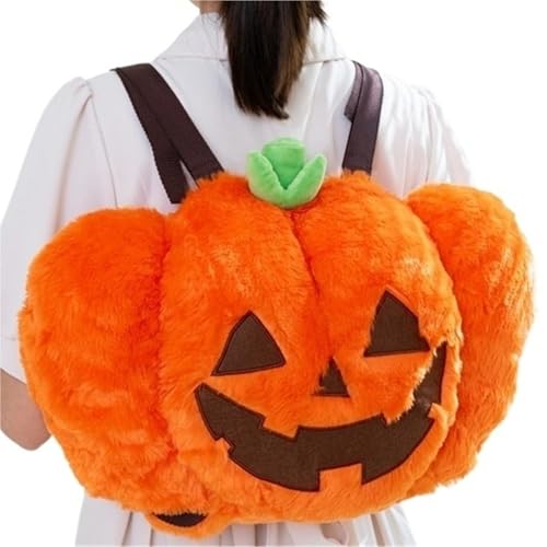Kürbis Tasche Kuscheltier, Halloween Rucksack Umhängetasche Plüsch Puppe Weiches Kuscheliges Wurfkissen Für Kinder Mädchen Frauen von KUKUShining