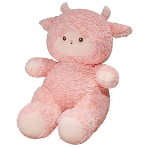 Lamm Plüschtier, Realistisches Stofftier Stoffpuppe Weiches Süßes Plüschtier for Geburtstagskinder Geschenkkissen Zu Hause(Pink) von KUKUShining