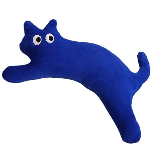 Langes Katze Plüsch, Weiches Ausgestopftes Kätzchen Umarmungskissen Puppe Süßes Schlafkissen Für Kinder Geschenk(Blue) von KUKUShining