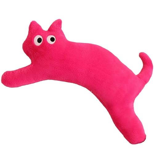 Langes Katze Plüsch, Weiches Ausgestopftes Kätzchen Umarmungskissen Puppe Süßes Schlafkissen Für Kinder Geschenk(Red) von KUKUShining