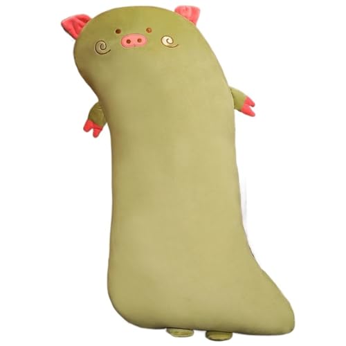 Langes Schweinchen Plüsch, Weiches Kuscheltier Stofftier Kissen Schlafkissen Süßes Schweinchen Plüschtier Spielzeug Für Weihnachten(Green) von KUKUShining