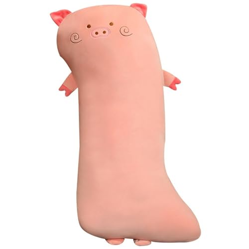 Langes Schweinchen Plüsch, Weiches Kuscheltier Stofftier Kissen Schlafkissen Süßes Schweinchen Plüschtier Spielzeug Für Weihnachten(Pink) von KUKUShining