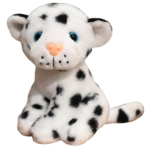Leopard Plüschtier, Weicher Kuscheltier Kuscheliger Schneeleopard Stofftier Kissen Wildtiere Gepard Plüsch Für Kinder Freunde(White,22cm/8.7in) von KUKUShining