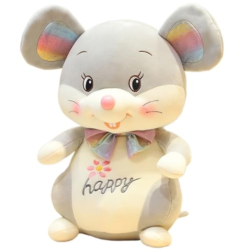 Maus Plüsch, Cartoon Ratte Kuscheltier Kuschelpuppe Umarmungskissen Kawaii Plüschtiere Spielzeug Zum Spielen Für Kinder(Gray,35cm/13.77in) von KUKUShining