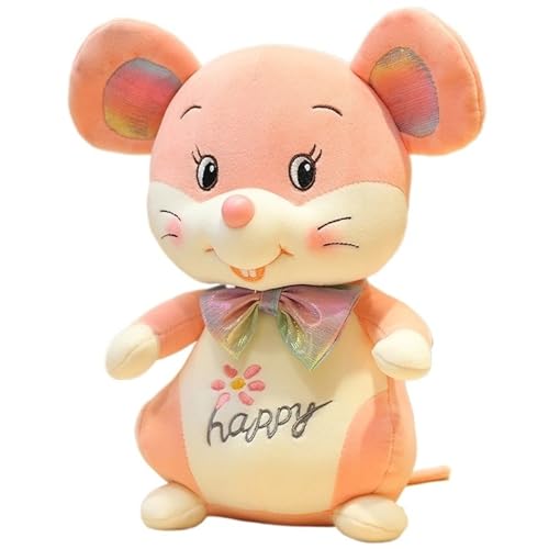 Maus Plüsch, Cartoon Ratte Kuscheltier Kuschelpuppe Umarmungskissen Kawaii Plüschtiere Spielzeug Zum Spielen Für Kinder(Pink,25cm/9.8in) von KUKUShining