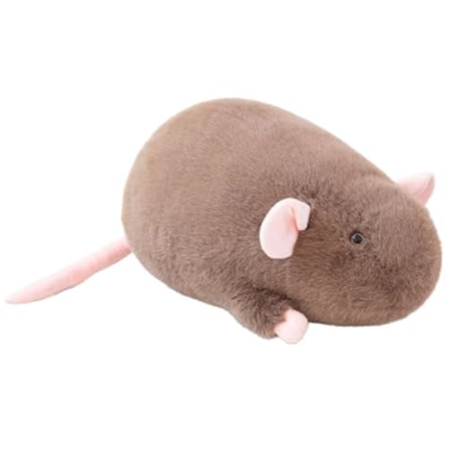 Maus Plüsch, Kuscheltier Weiche Stofftier Kuschelige Ratten Puppe Realistische Mäuse Plüschtier Heimdekoration Geschenk Für Kindersammler(Brown,35cm/13.8in) von KUKUShining