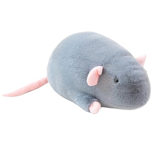Maus Plüsch, Kuscheltier Weiche Stofftier Kuschelige Ratten Puppe Realistische Mäuse Plüschtier Heimdekoration Geschenk Für Kindersammler(Gray,18cm/7in) von KUKUShining