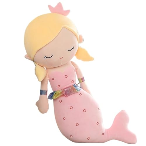 Meerjungfrau Kuscheltier, Plüsch Spielzeug Kuschelige Stofftiere Puppe Weiches Meerjungfrauen Plüschtier Kawaii Kissen Für Kinder Mädchen(Pink,115cm/45.3in) von KUKUShining