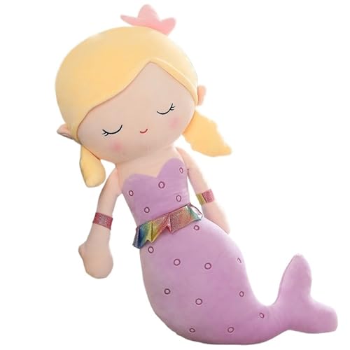 Meerjungfrau Kuscheltier, Plüsch Spielzeug Kuschelige Stofftiere Puppe Weiches Meerjungfrauen Plüschtier Kawaii Kissen Für Kinder Mädchen(Purple,115cm/45.3in) von KUKUShining