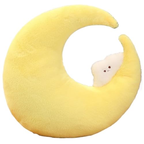 Mond Plüsch Kissen, Weiches Kuscheltier Mondform Dekokissen Mit Stern Kaninchen Wolken Plüschtier Kissen Zum Schlafen Ausruhen Spielen(Cloud,80cm/31.5in) von KUKUShining