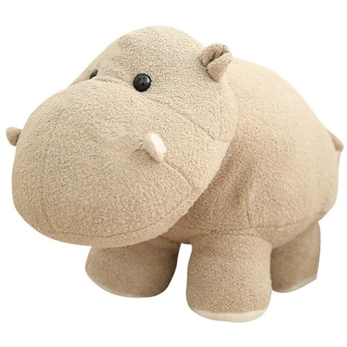 Nilpferd Plüschtier, Weiche Kuscheltier Kuschelige Stofftier Kissen Nilpferd Plüsch Spielzeug Realistisches Spielgefährte Für Kinder(Gray,35cm/13.8in) von KUKUShining