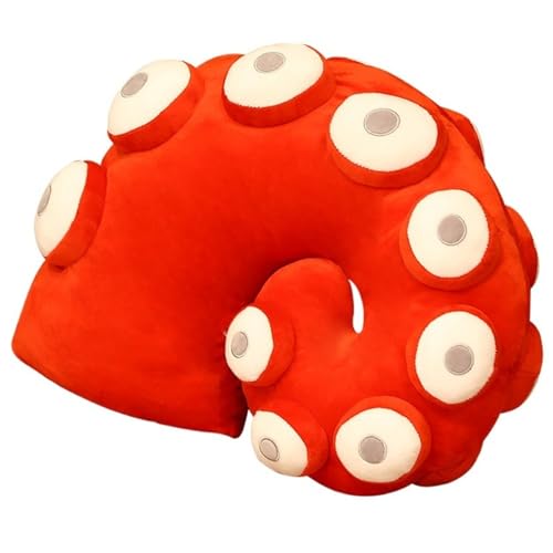 Oktopus Plüschtier, Weiches Gefüllte Meerestier Kissen Kuscheltier Süße Oktopus Tentakel Puppe Plüsch Spielzeug Für Die Heimdekoration(Red) von KUKUShining
