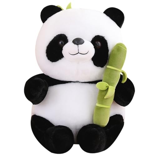 Panda Kuscheltier, Kuschelig Plüschtier Weiches Stofftier Panda Puppe Mit Bambus Interaktives Umarmungskissen Für Kinder(45cm/17.7in) von KUKUShining