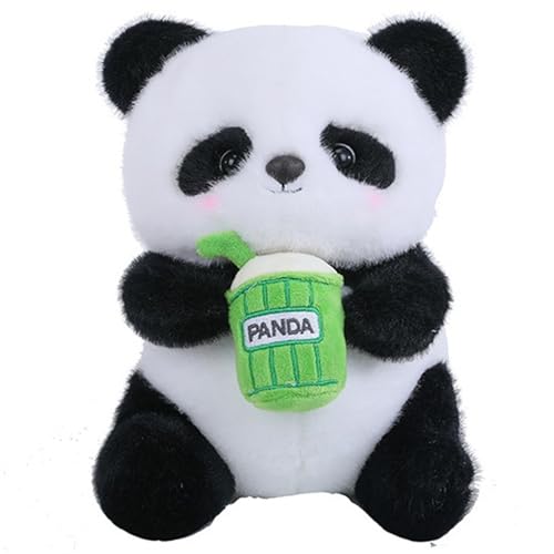 Panda Kuscheltier, Süße Plüschtiere Puppen Milchtee Panda Stofftier Weiche Plüsch Spielzeug Geschenk Zum Kindertag Valentinstag(24cm/9.44in) von KUKUShining