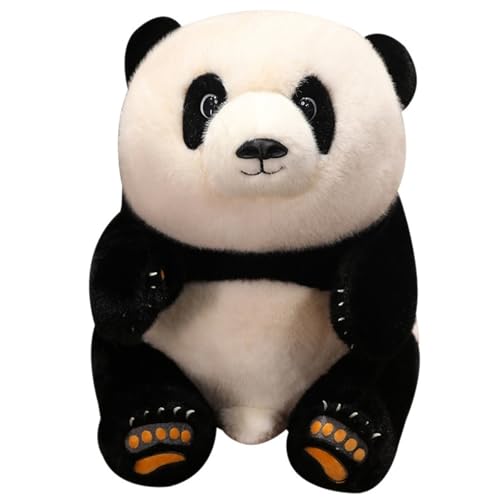 Panda Plüschtier, Kuscheltier Weiche Gefüllte Tiere Sitzendes Panda Plüsch Spielzeug Realistisches Flauschiges Puppe Zum Spielen Kuscheln(Black,40cm/15.7in) von KUKUShining