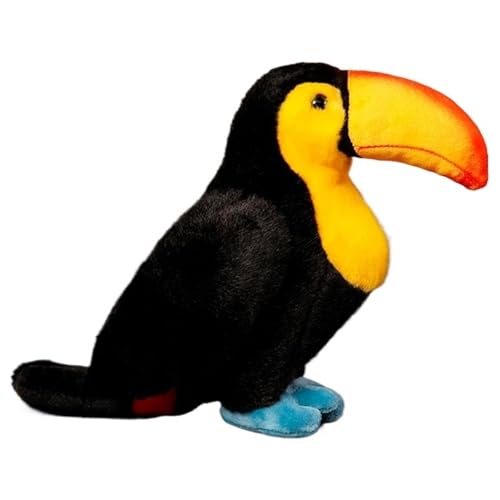 Papagei Kuscheltier, Weiches Plüschtier Kuschelige Stofftiere Puppe Tukan Plüsch Spielzeug Vogel Haustier Spielbegleiter Für Kinder(Black,25cm/9.8in) von KUKUShining