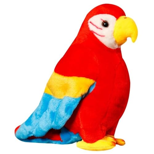 Papagei Kuscheltier, Weiches Plüschtier Kuschelige Stofftiere Puppe Tukan Plüsch Spielzeug Vogel Haustier Spielbegleiter Für Kinder(Red,25cm/9.8in) von KUKUShining