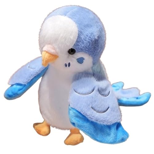 Papagei Plüsch, Süße Stofftier Puppe Kuscheltier Weich Flauschig Wie EIN Echter Vogel Kuschelige Plüschtier Für Kinder Mädchen Jungen(Blue) von KUKUShining