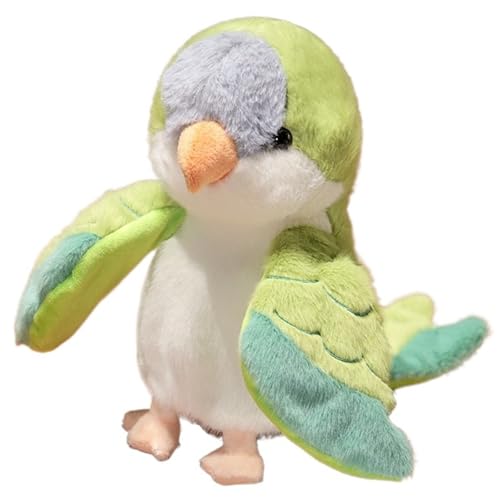 Papagei Plüsch, Süße Stofftier Puppe Kuscheltier Weich Flauschig Wie EIN Echter Vogel Kuschelige Plüschtier Für Kinder Mädchen Jungen(Green) von KUKUShining