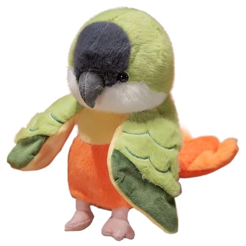Papagei Plüsch, Süße Stofftier Puppe Kuscheltier Weich Flauschig Wie EIN Echter Vogel Kuschelige Plüschtier Für Kinder Mädchen Jungen(Orange) von KUKUShining
