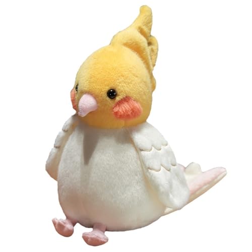 Papagei Plüsch, Süße Stofftier Puppe Kuscheltier Weich Flauschig Wie EIN Echter Vogel Kuschelige Plüschtier Für Kinder Mädchen Jungen(White) von KUKUShining