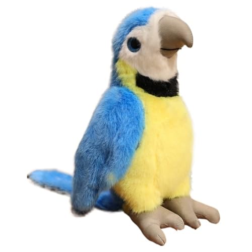 Papagei Plüschtier, Süße Stofftier Puppe Kuschelige Kuscheltier Vogel Flauschiges Plüsch Spielzeug Sammlung Geschenke Für Kinder Mädchen(Blue) von KUKUShining