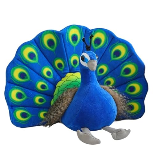 KUKUShining Pfauen PlüSchtier, Kuscheliges Weiches Haustierspielzeug Stofftier Figur FüR Kinder Geburtstagsgeschenke Zoo Party Dekoration(Blue) von KUKUShining