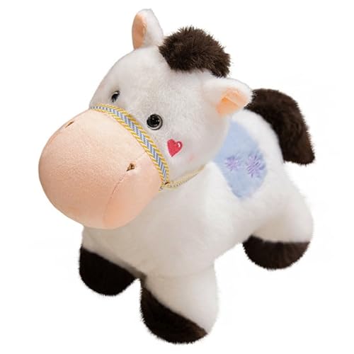 Pferd Plüsch, Weiches Stofftier Fohlen Puppe Kuscheltier Realistisches Flauschiges Pony Plüschtier Spielzeug Geschenke Für Kinder Jungen(White,45cm/17.7in) von KUKUShining